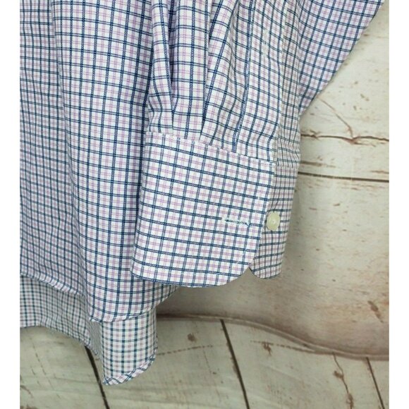 Eagle Reg Fit Non Iron Stretch Collar Violet Blue Mini Checkered 17 1/2 34/35 - Picture 4 of 12